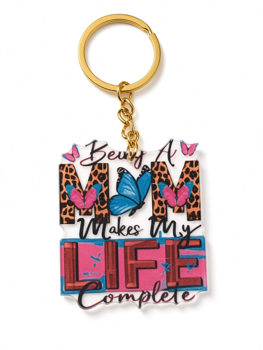 MOM Life acrylic keychain